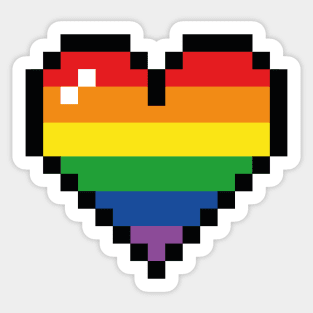 rainbow 8 bit heart Sticker